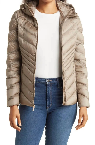 Michael Kors Quilted Nylon Packable Puffer Jacket In Natural