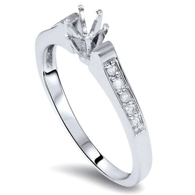 Pompeii3 Diamond Engagement Semi Mount Ring Setting White Gold In Silver