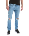 Frame L'homme Skinny Jeans Baytown Rips Denim In Blue