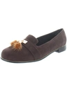 Beacon Trish Womens Microsuede Slip On Smoking Loafers In Brown