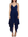 SAGE WOMENS MIDI V-NECK COCKTAIL AND PARTY DRESS