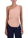 Bcbgmaxazria Womens One Shoulder Gathered Blouse In Beige