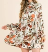 THML FLORAL PRINT BUTTON UP DRESS IN MULTI