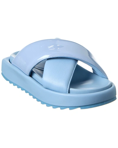 Gia Borghini Leather Platform Sandal In Blue