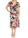 ADRIANNA PAPELL WOMENS RUFFLED MAXI COCKTAIL AND PARTY DRESS