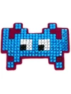 Anya Hindmarch Embellished Suede Mini Space Invaders Sticker In Blue