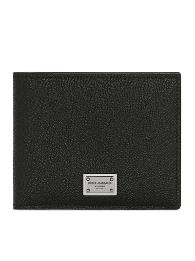 DOLCE & GABBANA BI-FOLD LEATHER WALLET