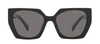 Prada Pr 15ws 1ab5z1 Geometric Polarized Sunglasses In 1ab0a7 Black