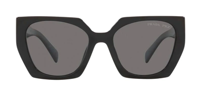 Prada Pr 15ws 1ab5z1 Geometric Polarized Sunglasses In Dark Grey Polar