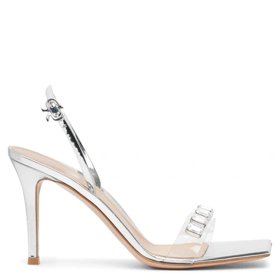 Gianvito Rossi Ribbon 90mm Crystal-embellished Sandals In Silver