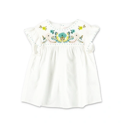Bonpoint Babies' Girls White Embroidered Poplin Blouse