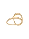 Charlotte Chesnais Heart Two-finger Gold-plated Ring In Metallic