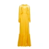 Gucci Silk Long Dress Women In Yellow