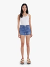 Mother The Tomcat Kick Fray Shorts Playing With Scissors Jeans In Blue