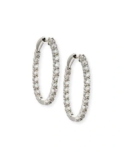 Bessa 18k White Gold Infinity Diamond Hoop Earrings