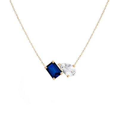 Aurate New York Toi Et Moi Gemstone Vintage Necklace In Rose