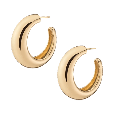 Aurate New York Gold Smooth Arch Hoops Large In Rose
