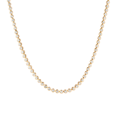 Aurate New York Diamond Bezel Tennis Necklace In Rose