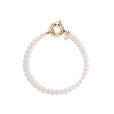 Aurate New York Pearl Aura Beaded Bracelet In White