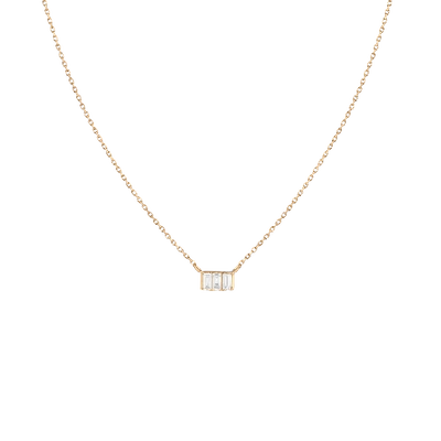 Aurate New York Triple Baguette Diamond Necklace In Rose