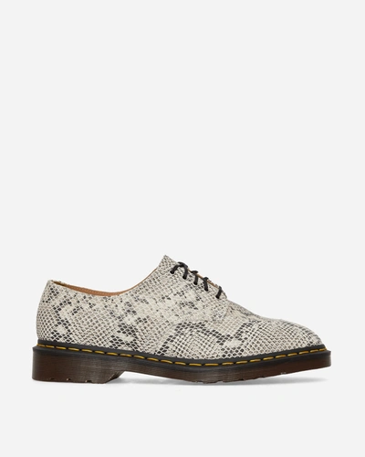 Dr. Martens' 2046 Python Print Suede Shoes Sand In Grey