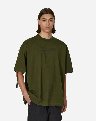 The Salvages Buckle Detail Logo-print T-shirt In Green