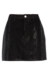 Frame Atelier Studded Le Mini Skirt In Noir Glitz