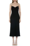 Alexia Admor Dionee Draped Cowl Neck Midi Dress In Black