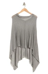 Portolano Cowl Neck Poncho In Light Grey