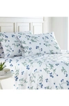 SOUTHSHORE FINE LINENS SOUTHSHORE FINE LINENS MYOSOTIS SCORPIOIDES 300 TC LONG STAPLE SATEEN COTTON SHEET SET