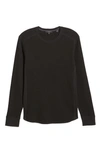Vince Regular Fit Long Sleeve Thermal Top In Black