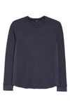 Vince Regular Fit Long Sleeve Thermal Top In Coastal Blue