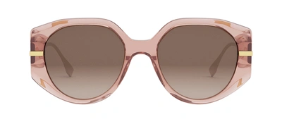 Fendi Eyewear Irregular Frame Sunglasses In Brown