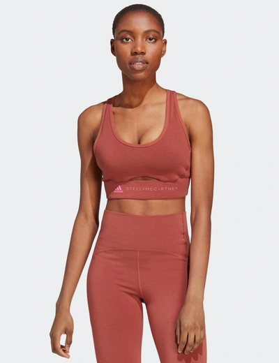 Adidas By Stella Mccartney Truestrength Sports Bra In Wild Sepia