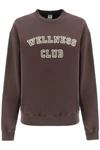 SPORTY AND RICH SPORTY RICH CREW NECK SWEATSHIRT WITH LETTERING PRINT