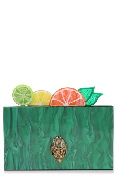 Kurt Geiger Fruit Slice Box Clutch In Green