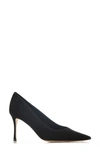 Marion Parke Women's Classic Pointed Toe Black Mid Heel Pumps