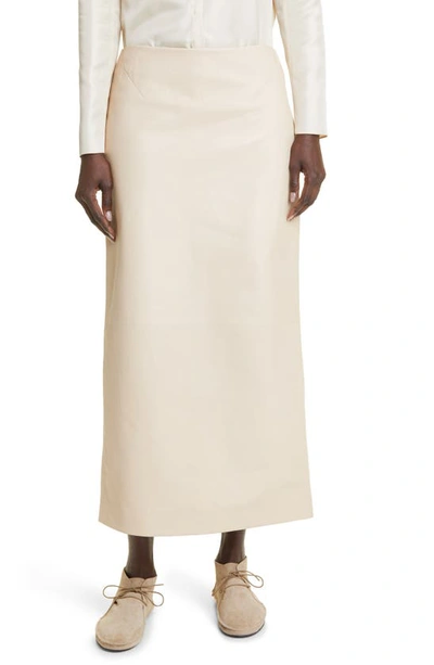 The Row Berth Linen Maxi Skirt In Straw