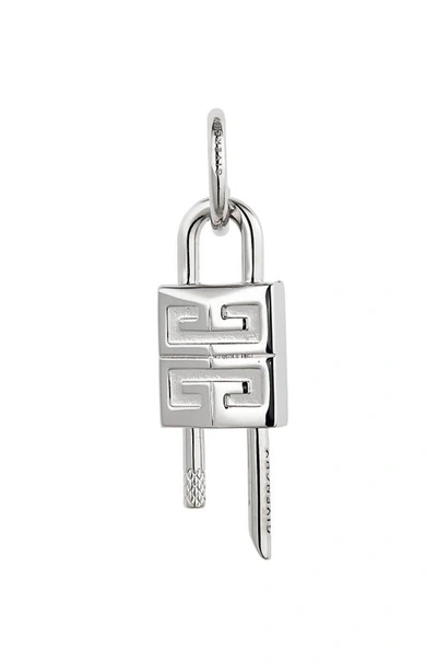 Givenchy Silver Lock Single Earring In Silvery