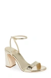 Loeffler Randall Malia Metallic Crinkled-leather Sandals In Champagne