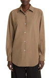 The Row Blaga Virgin Wool Button-up Shirt In Toffee