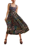 Cynthia Rowley Floral Isla Stretch Silk Sundress In Black