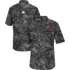Colosseum Charcoal Nebraska Huskers Realtree Aspect Charter Full-button Fishing Shirt In Charcoal