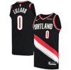 NIKE NIKE DAMIAN LILLARD BLACK PORTLAND TRAIL BLAZERS 2020/21 AUTHENTIC JERSEY