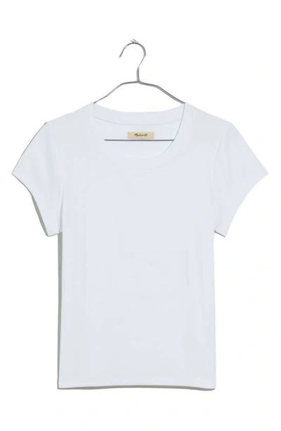 Madewell Brightside Cap Sleeve Tee In Eyelet White