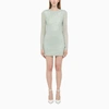 Rotate Birger Christensen Textured Sequins Open Back Dress In Blue