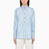 Ferragamo Technical Silk Shirt In Light Blue