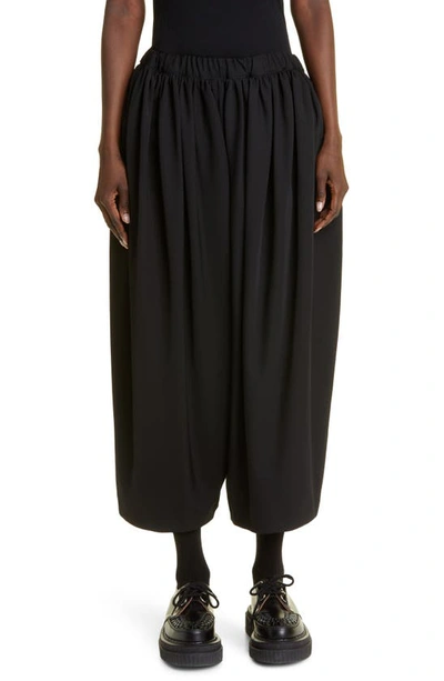 Comme Des Garçons Cropped Elasticated Trousers In Black