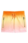 GIVENCHY KIDS' SUNSET OMBRÉ COTTON SHORTS