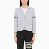 Thom Browne Rwb Stripe Single-breasted Blazer In Blue